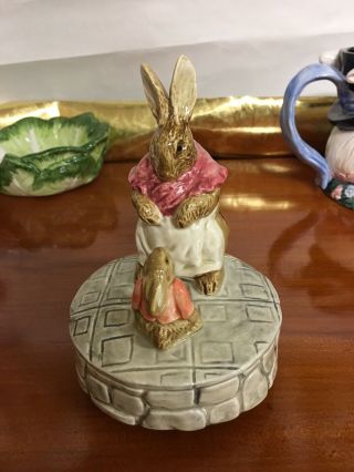 Easter Otagiri Porcelain Bunny Music Box Plays " You Are My Sunshine "