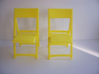 Vintage Arco Barbie Doll (2) Yellow Folding Chairs Patio Furniture Hong Kong