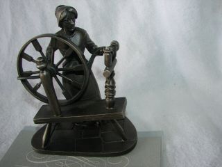 VINTAGE FRANKLIN COLONIAL PEWTER METAL FIGURE STATUE 1975 THE SPINNER 3