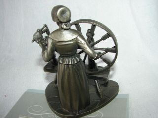VINTAGE FRANKLIN COLONIAL PEWTER METAL FIGURE STATUE 1975 THE SPINNER 4