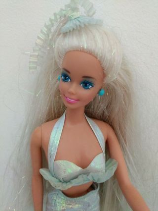 Vintage Barbie Doll 1966 / 1976 Mattel Blue Magical Mermaid Rainbow Hair Preown