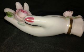 Vintage Lefton China Petite Women ' s Hand With a Rose. 2
