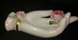 Vintage Lefton China Petite Women ' s Hand With a Rose. 3