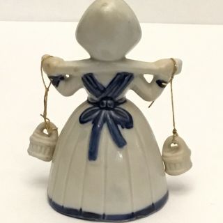 Vintage Dutch Woman Bell.  Bucket Clappers Rings Bell 4