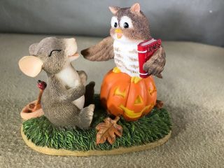 Fitz & Floyd Charming Tails Halloween Figurine " What A Hoot " 85/101 Owl Pumpkin