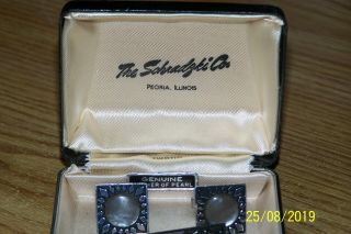 Vintage Swank Cufflink & Tiebar Set - Mother of Pearl - Box 3