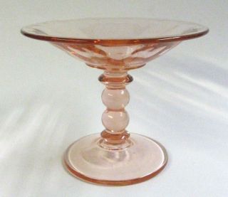 Scarce 1920s - 30s Heisey “yeoman” Pink Glass Shallow Jelly Compote,  Exc.  Cond