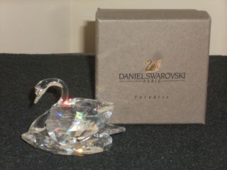 Swarovski Silver Crystal Figurine Swan Bird Figure 2.  25in X 1.  75in Retired