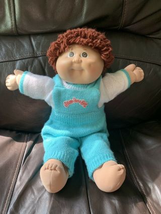 Vintage Cabbage Patch Doll Boy Brown Hair Eyes Euc