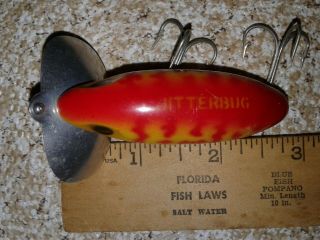Fred Arbogast Jitterbug Lure - Wild Color top water bait - Vintage 2 - 5/8 