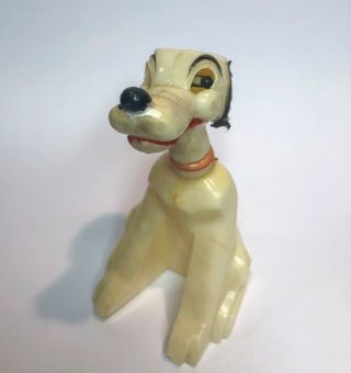 Vintage 3 1/2 " Celluloid Dog With Movable Head And Mouth