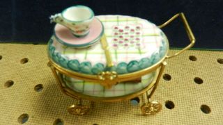 Limoges Trinket Box Tea Cart (France) Limited 2