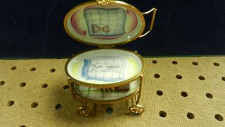 Limoges Trinket Box Tea Cart (France) Limited 3