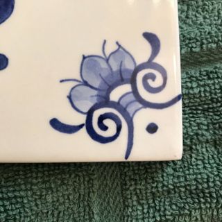 Koninklijke Porceleyne Delft Blue Porcelain Tile 5.  5” Ceramic Dutch Delftware 4