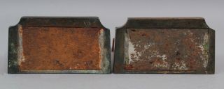 Small Miniature Antique 1920 Aronson Monks Cardinal Polychrome Bronzed Bookends 5