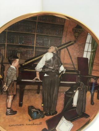 Norman Rockwell " The Piano Tuner” Collector Plate 2334 0 1984 Limited Edition