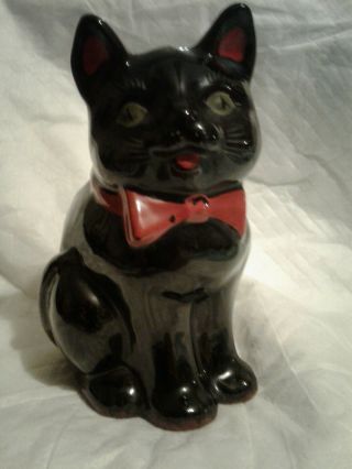 Vintage Black Cat Planter Signed Shafford,  Japan & Dated 1951
