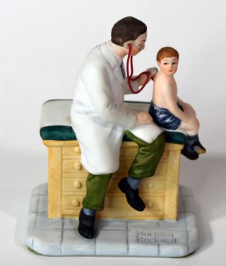 3 " Vtg Norman Rockwell Gorham Porcelain Statue Spring Checkup Doctor 