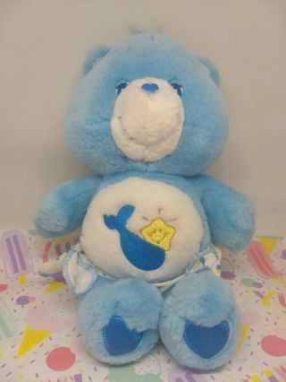 Vintage 2002 Care Bears Blue Baby Tugs Cute Plush Stuffed Animal