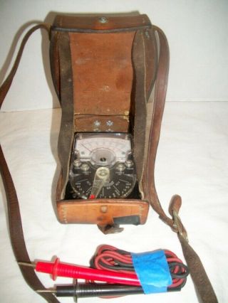 Vintage Triplett Multimeter High Voltage,  In Leather Case