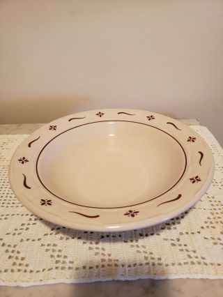 Longaberger Pottery Large Serving Bowl Woven Traditions Red Made Usa
