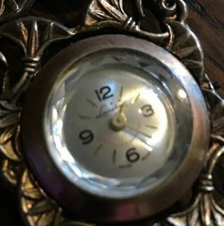 Vintage Ladies Swiss made Lucerne Wrist Watch with Amber Wind - Up Unique 2