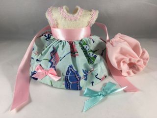 Vintage Umbrella Dress W - Pink Ribbons Fits Ginny,  Bloomers & Hair Bow (no Doll)