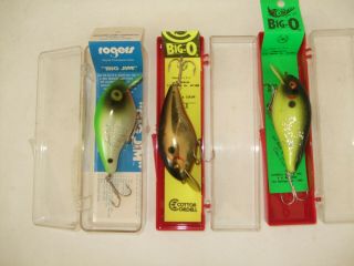 3 Vintage Fishing Lures,  2 Big - O By Cordell,  1 Big Jim By Rogers.