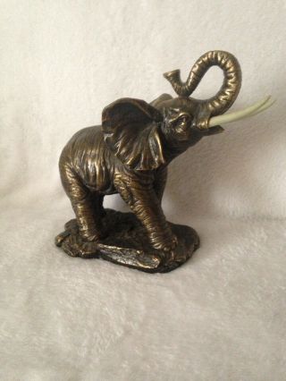 Vintage Metal Ware Elephant Made In China Approx.  7 " Tall By 9 " Long