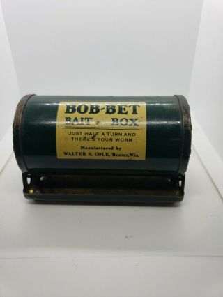 Vintage,  Bob - Bet Metal Bait Box/ Belt Bait Holder,  Walter S Cole