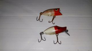 Vintage Fishing Lures Heddon Tiny Lucky 13 And Tiny Runt (sinker)
