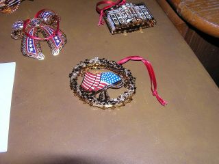 Danbury Patriotic Historical USA 23k Gold Plated 12 Ornament Set 4