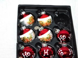 Celebrations by Radko Santa Balls Ho Ho HO Red Glass Christmas Ornament Set 11 3