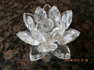 Spectacular Swarovski Crystal Lotus Water Lily Candle Holder Shine And Sparkle