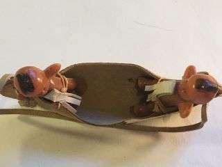 Vintage Leather Canoe with Indian Figures - Indian Made Souvenir 2