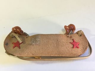 Vintage Leather Canoe with Indian Figures - Indian Made Souvenir 5