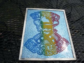Lynyrd Skynyrd Vintage Foil Mirror 8 X 10 Carnival Prize Skull Cowboy Blue Red