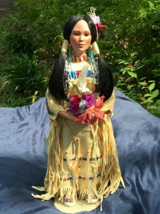 Vintage Native American Bride Doll Morning Song Judy Belle Danbury 1993 2