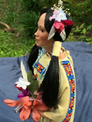 Vintage Native American Bride Doll Morning Song Judy Belle Danbury 1993 3