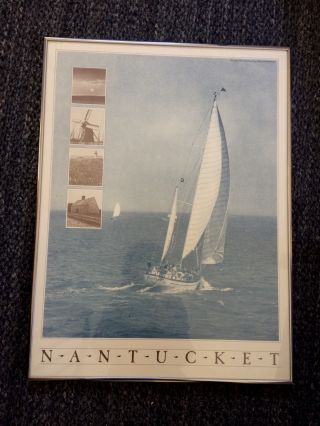 Vintage Nantucket Framed Poster,  18 1/4 " X 24 "