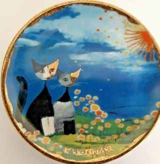 R.  Wachtmeister By Goebel Germany Hand Painted Porcelain Plate 3.  5 " Ex Cond