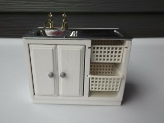 Vintage Miniatures Dollhouse Furniture Kitchen Sink Cabinet