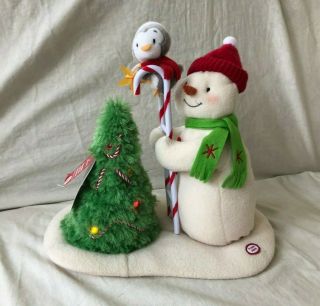2010 Christmas Hallmark Jingle Pal Trimming The Tree Snowman Penguin