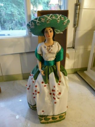 Vintage Munecos Carselle - Mexican - 12 " Senorita Doll