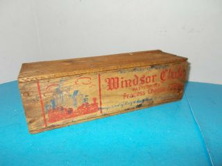 Vtg.  Wooden Cheese Box - Windsor Club