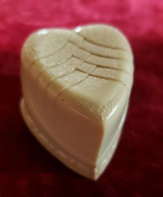 Antique Celluloid Heart Shaped Advertising Ring Box