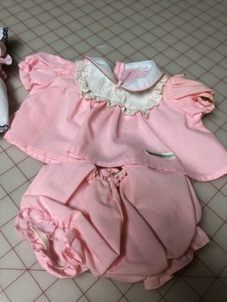 Vintage Cabbage Patch Doll Clothes Dress And Bloomers Pink With Collar