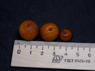 Antique natural Baltic amber stone beads toffee amber 波羅的海琥珀 3