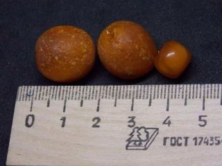 Antique natural Baltic amber stone beads toffee amber 波羅的海琥珀 4