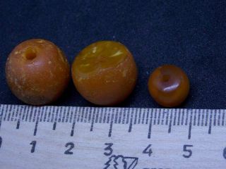 Antique natural Baltic amber stone beads toffee amber 波羅的海琥珀 5
